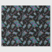 ブラックライトネオンクリスマスキャンディーケーンパターン ラッピングペーパー (フラット)