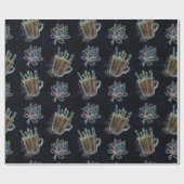 ブラックライトネオンクリスマスホットチョコレートパターン ラッピングペーパー (フラット)