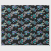 ブラックライトネオングロークリスマスキャンドルパターン ラッピングペーパー (フラット)