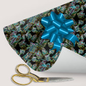 ブラックライトネオングロークリスマスプレゼントとハウス ラッピングペーパー