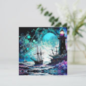 ブラックライトハウスと帆船の荒海 (スタンド正面)