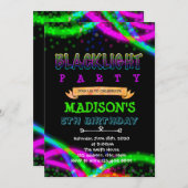 ブラックライトパーティの招待状 招待状 (正面/裏面)