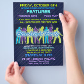 ブラックライトパーティーフライヤー招待状のお知らせ チラシ (手)