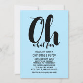 ブラックライトブルーオーエーおもしろいホリデーパーティー招待状 招待状 (正面)