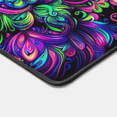 ブラックライト迷彩柄ネオンカモフラージュ デスクマット (コーナー)