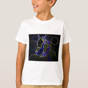 ブラックライト馬 Tシャツ