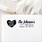 ブラックライフズマターハート差出人住所ラベル ラベル (インサイチュ)