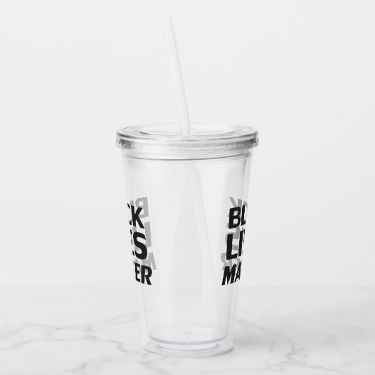 ブラックライフズマターブラックモダンはっきりしたタイポグラフィ アクリルタンブラー (左)