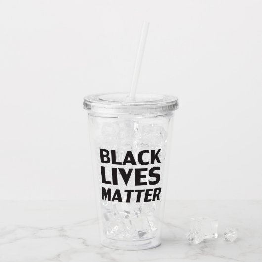 ブラックライフズマターブラックモダンはっきりしたタイポグラフィ アクリルタンブラー (アイス裏面)
