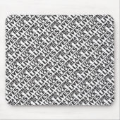 ブラックライフズマターホワイトブラックタイポグラフィ モダン マウスパッド (正面)