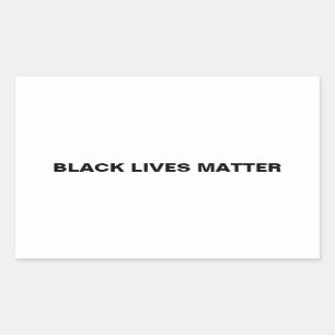 ブラックライフズマターホワイトブラック文字ミニマル 長方形シール