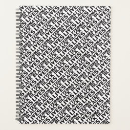 ブラックライフズマターホワイト黒タイポグラフィパターン プランナー手帳