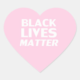 ブラックライフズマターライトピンクホワイトタイポグラフィ ハートシール