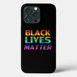 ブラックライフズマターレインボータイポグラフィlgbtブラック iPhone 13 proケース