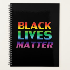 ブラックライフズマターレインボーモダンタイポグラフィブラック プランナー手帳