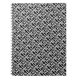 ブラックライフズマター白黒タイポグラフィパターン ノートブック