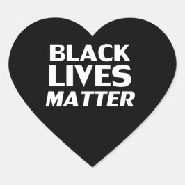 ブラックライフズマター白黒モダンタイポグラフィ ハートシール