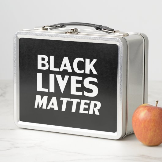 ブラックライフズマター白黒モダンタイポグラフィ メタルランチボックス (インサイチュ)