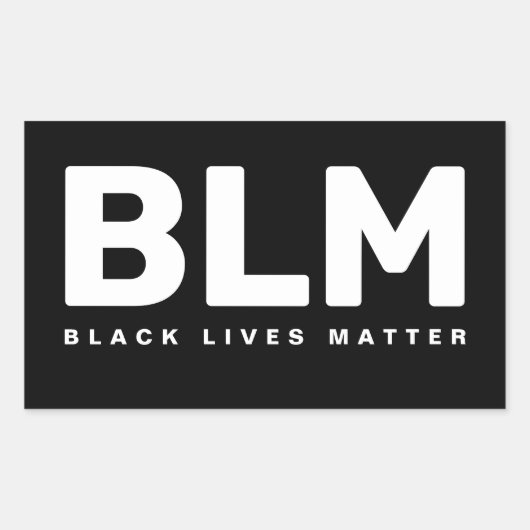 ブラックライフズマターBLM 長方形シール (正面)