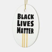 ブラックライフズマターBLM 3黄ストライプ色 セラミックオーナメント (左)