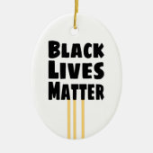 ブラックライフズマターBLM 3黄ストライプ色 セラミックオーナメント (正面)