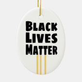 ブラックライフズマターBLM 3黄ストライプ色 セラミックオーナメント (裏面)