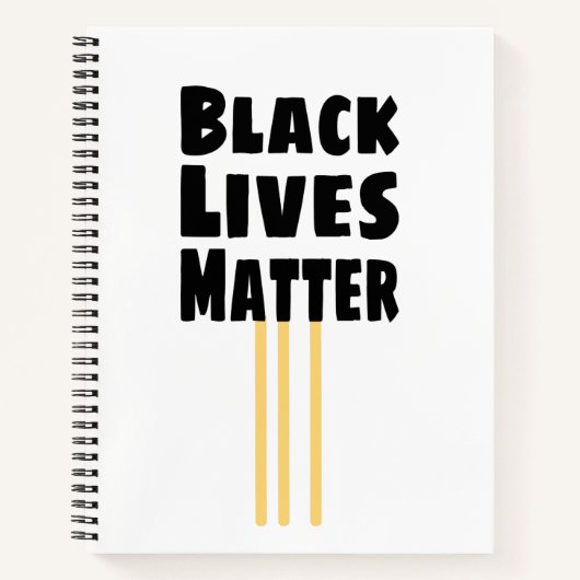 ブラックライフズマターBLM 3黄ストライプ色 ノートブック (正面)