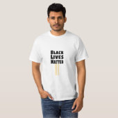 ブラックライフズマターBLM 3黄ストライプ色 Tシャツ (正面フル)