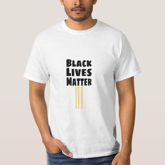 ブラックライフズマターBLM 3黄ストライプ色 Tシャツ (正面)