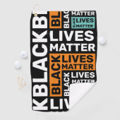 ブラックライフズマテシンプルントタイポグラフィオレンジブルー ゴルフタオル (インサイチュ)