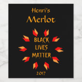 ブラックライフマタークレッドと金ゴールドワインラベル ワインラベル (シングルラベル)