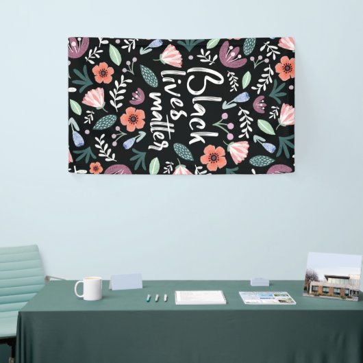 ブラックライフマターフローラバナー 横断幕 (トレードショー)