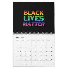 ブラックライフマターレインボーカラーゲイプライドブラック カレンダー