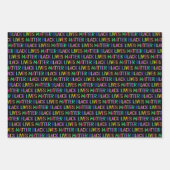 ブラックライフマターンスステンシル02カスタムカラーブラック ラッピングペーパーシート (正面3)