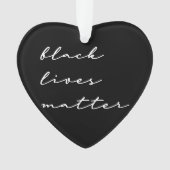 ブラックライフマター書道カスタムカラーハート オーナメント (正面)