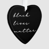 ブラックライフマター書道カスタムカラーハート オーナメント (正面)