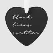 ブラックライフマター書道カスタムカラーハート オーナメント (裏面)
