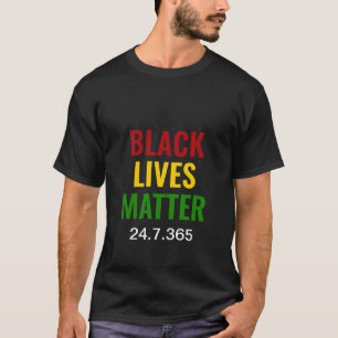 ブラックライフマター24.7.365BLM やる気を起こさせる BHM Tシャツ