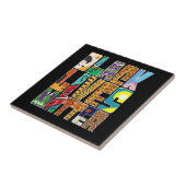 ブラックライフマターBLMダイバーシティムラルアートブラックH タイル (側面)