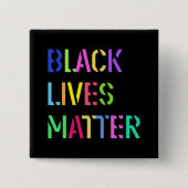 ブラックライフマテリアルステンシル01編集可能カラー 缶バッジ (正面)