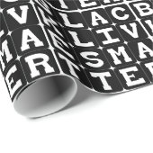 ブラックライフマテリアルBLMの正方形パターン ラッピングペーパー (ロールコーナー)