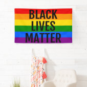 ブラックライフ問題LGBTレインボー旗 横断幕 (インサイチュ)
