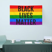 ブラックライフ問題LGBTレインボー旗 横断幕 (トレードショー)