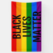 ブラックライフ問題LGBTレインボー旗 横断幕 (縦)