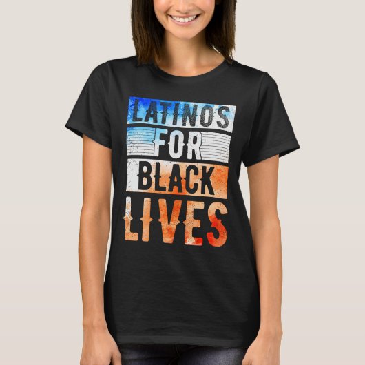 ブラックライフ用ラテン系BLM Tシャツ (正面)