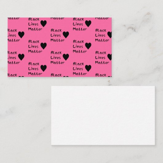 ブラックライブズマター文字ガーリーピンクカラーハート ノートカード (正面/裏面)