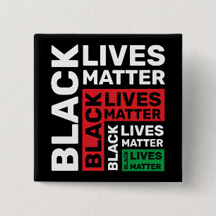ブラックライブズマターBLMレッドグリーンブラックタイポグラフィ 缶バッジ