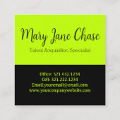 ブラックライムカラフルスモダンクエアビジネスカード スクエア名刺 (裏面)