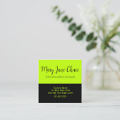 ブラックライムカラフルスモダンクエアビジネスカード スクエア名刺 (スタンド正面)