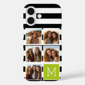 ブラックライムストライプのフォトコラージモノグラム Case-Mate iPhoneケース (裏面)
